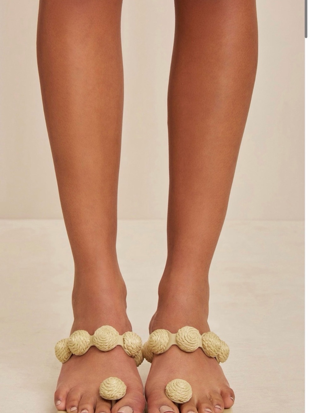 cult gaia Cream Beaded Rope Slide Sandals